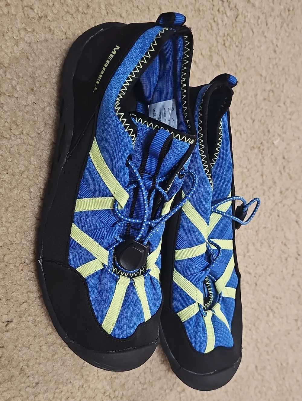 Merrell Blue and Yellow Slip-On Water Sneakers